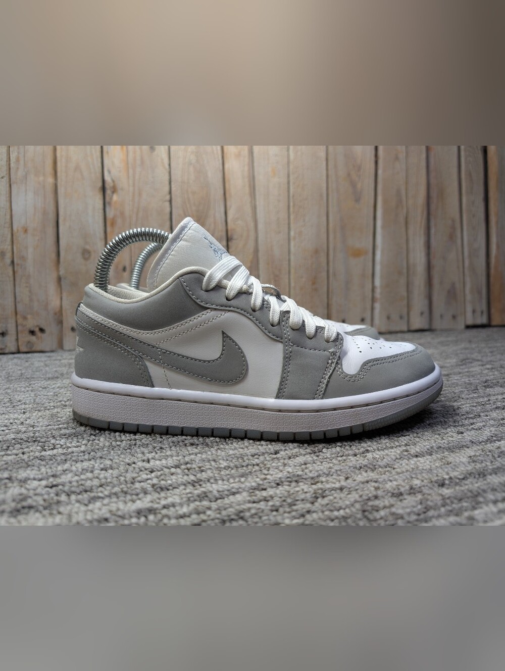 Women's Nike Air Jordan 1 Low in 'White/Wolf Grey' Size 6.5 Women